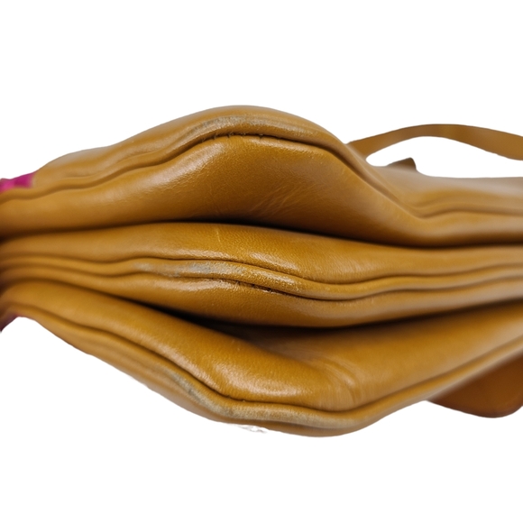 Kate Spade New York brown leather & pink abstract floral shoulder bag - Picture 10 of 16